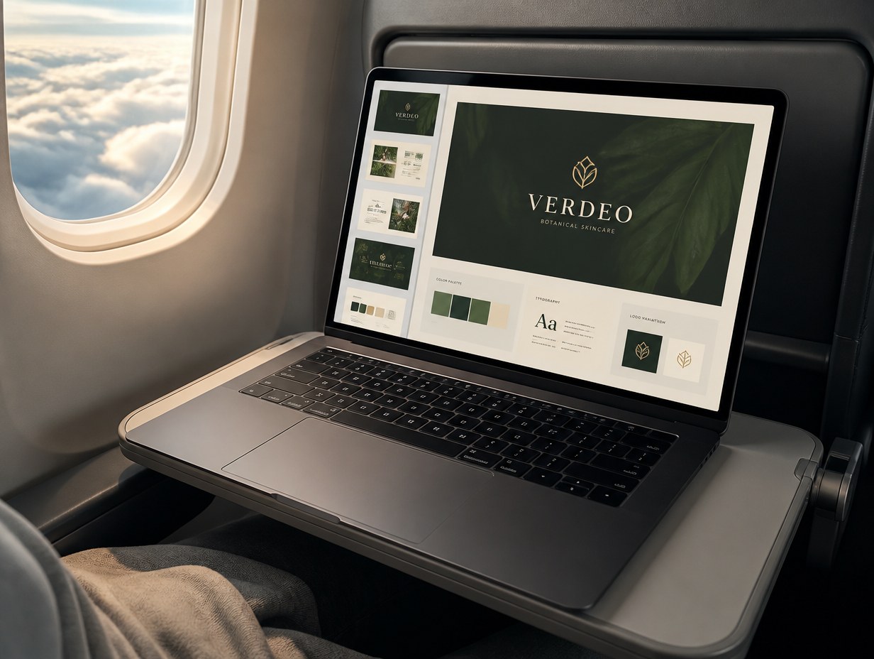 Slide Deck on Laptop mockup example