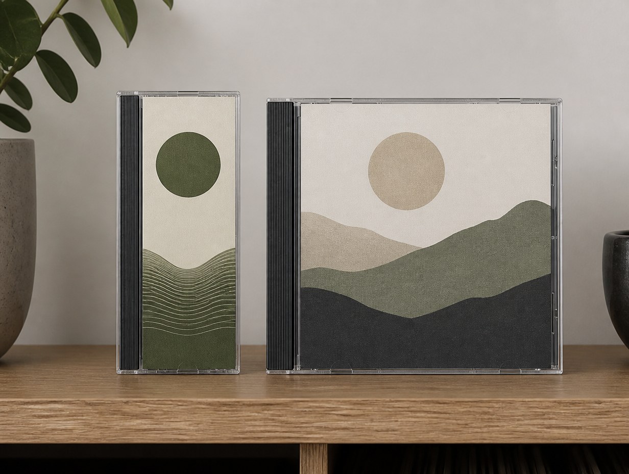 AI-generated slimline cd case mockup sample