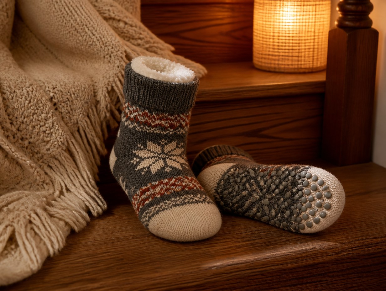 AI-generated slipper socks mockup sample