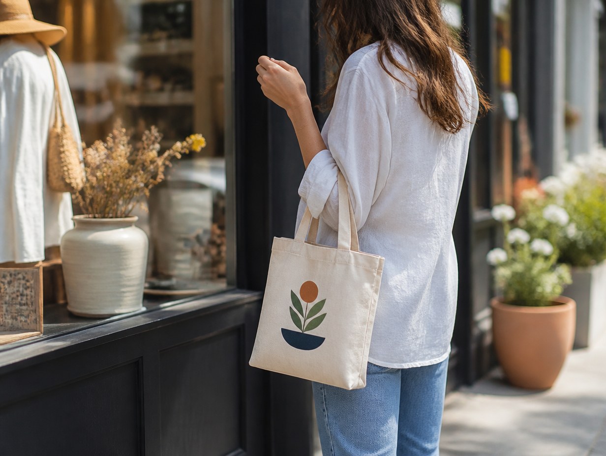 AI-generated small tote bag mockup sample