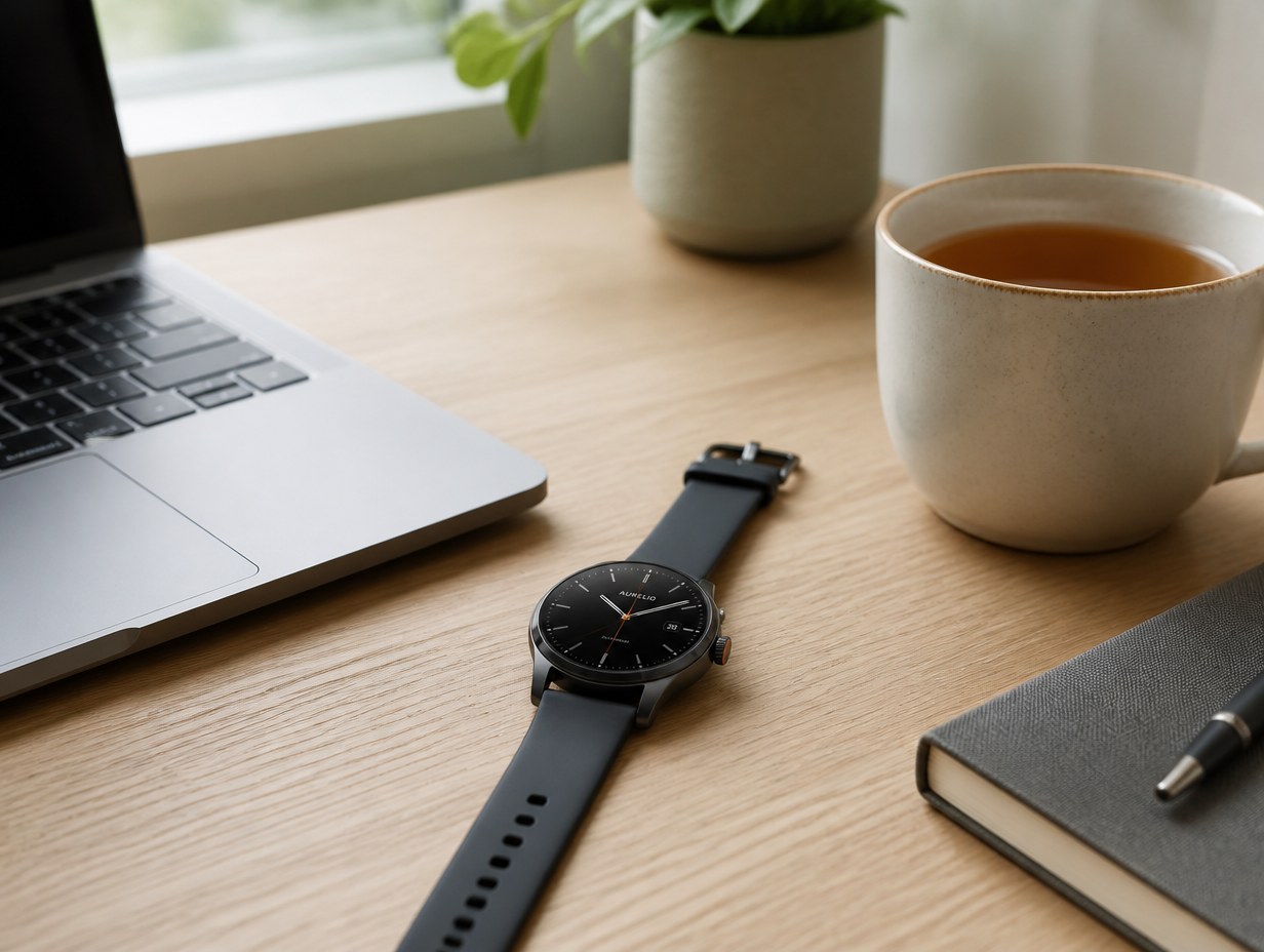 Smartwatch on Desk mockup example