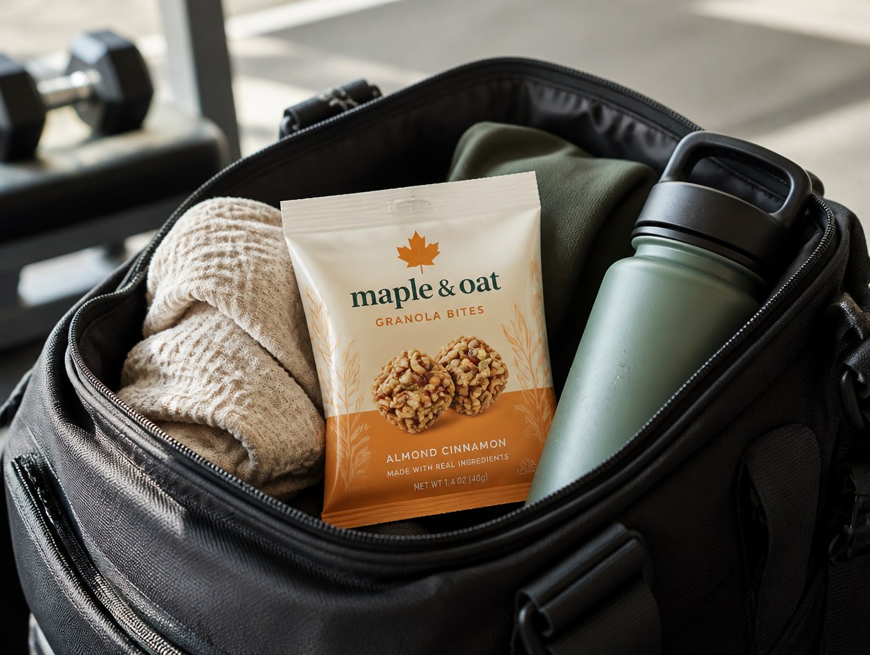 AI-generated snack pouch mockup sample