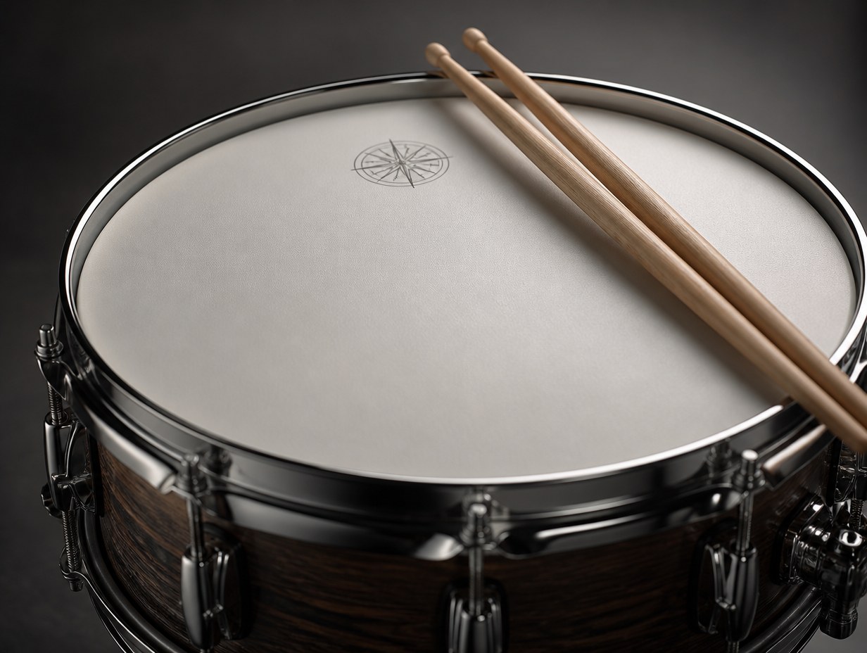 AI-generated snare drumhead mockup sample