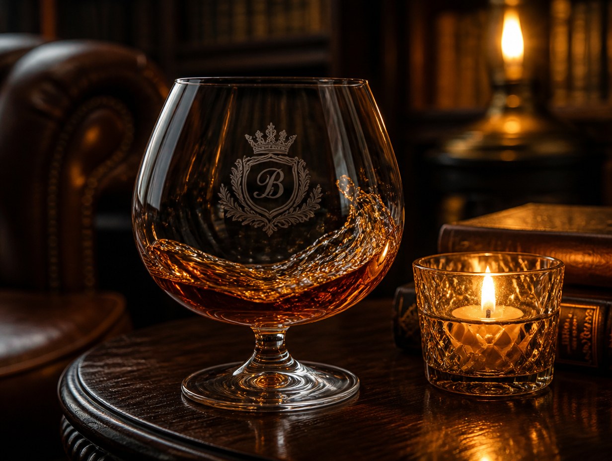 AI-generated snifter glass mockup sample