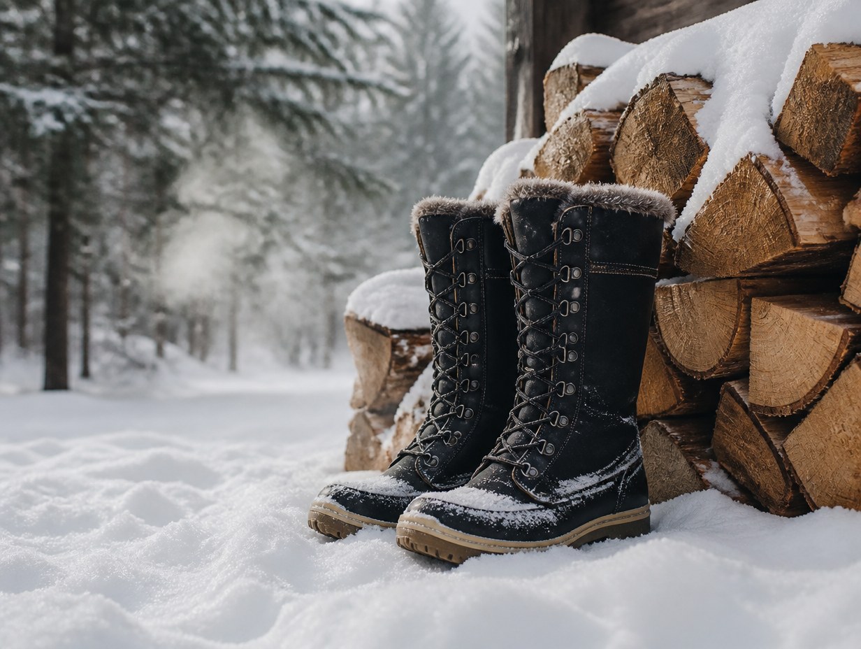 AI-generated snow boots mockup sample