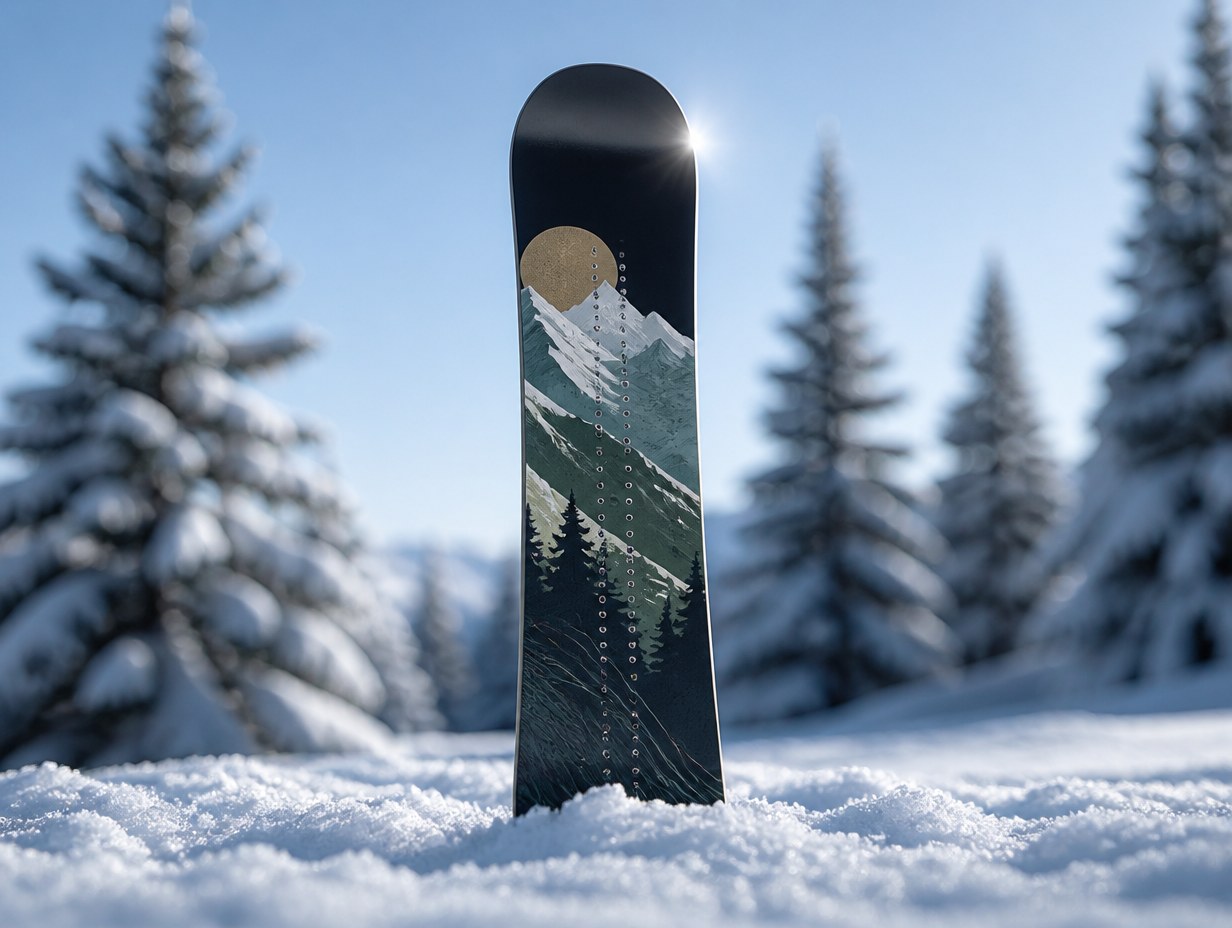 AI-generated snowboard mockup sample