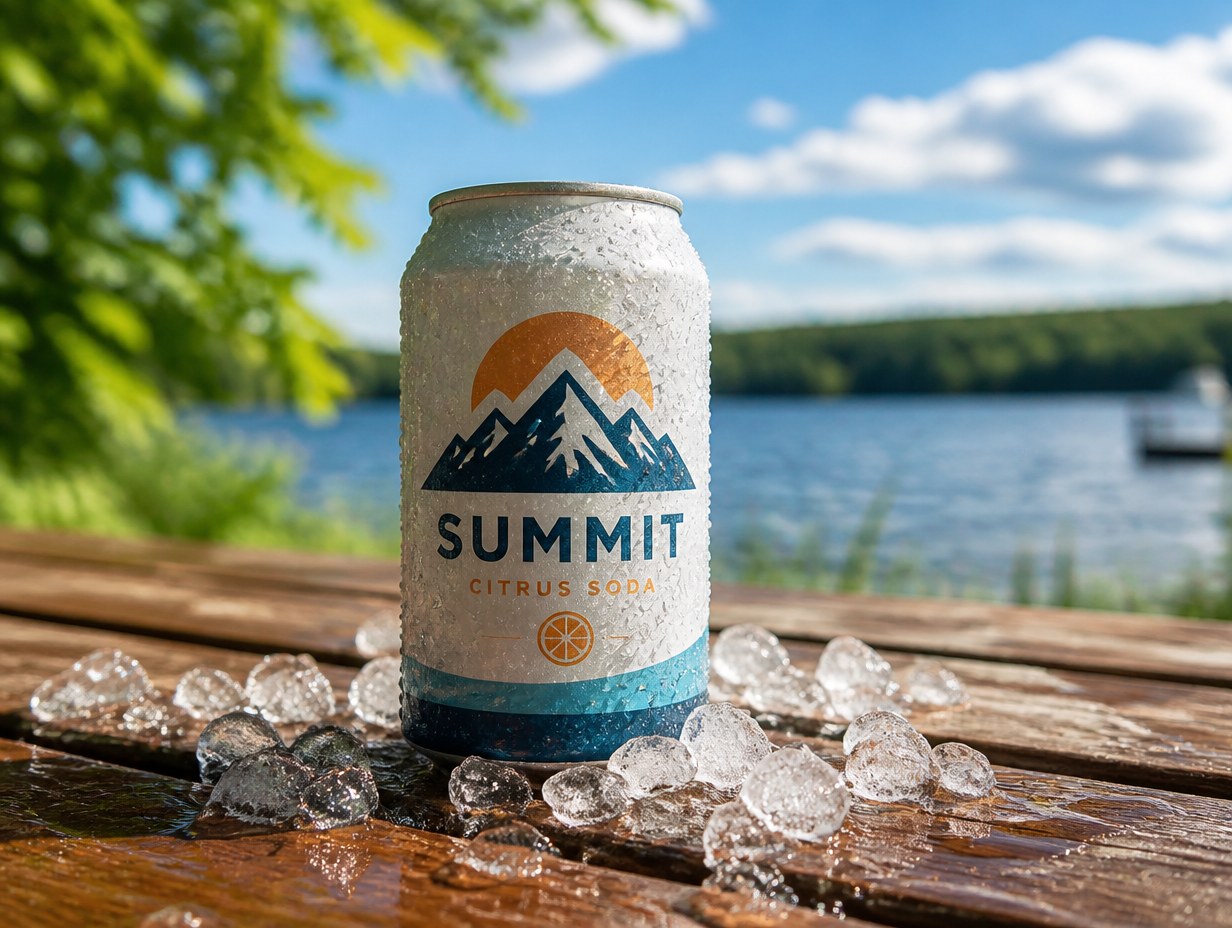 AI-generated soda can mockup sample