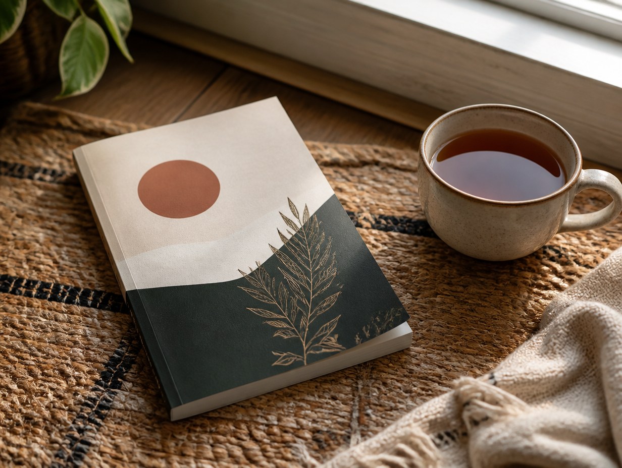 AI-generated softcover book mockup sample