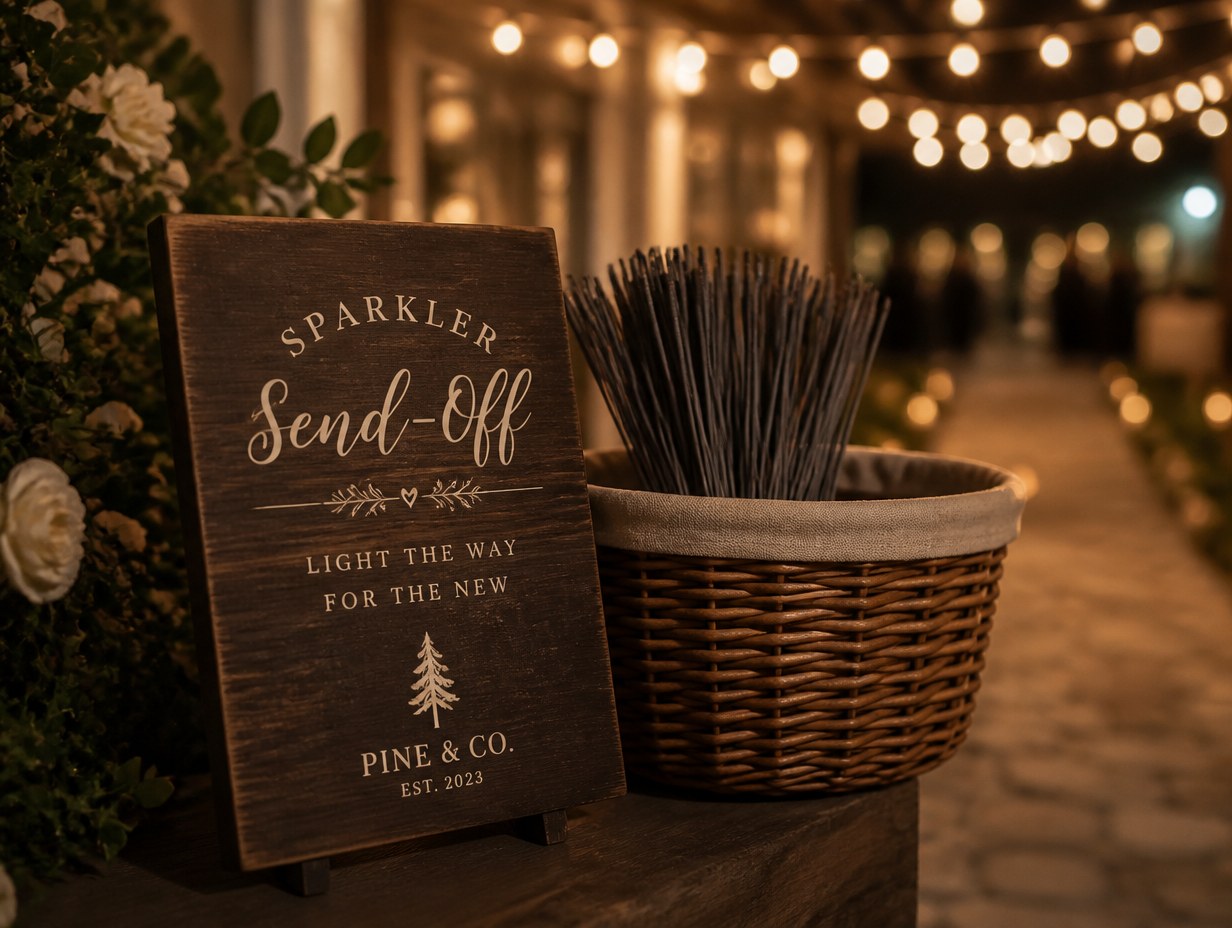 Sparkler Send-Off Sign mockup example