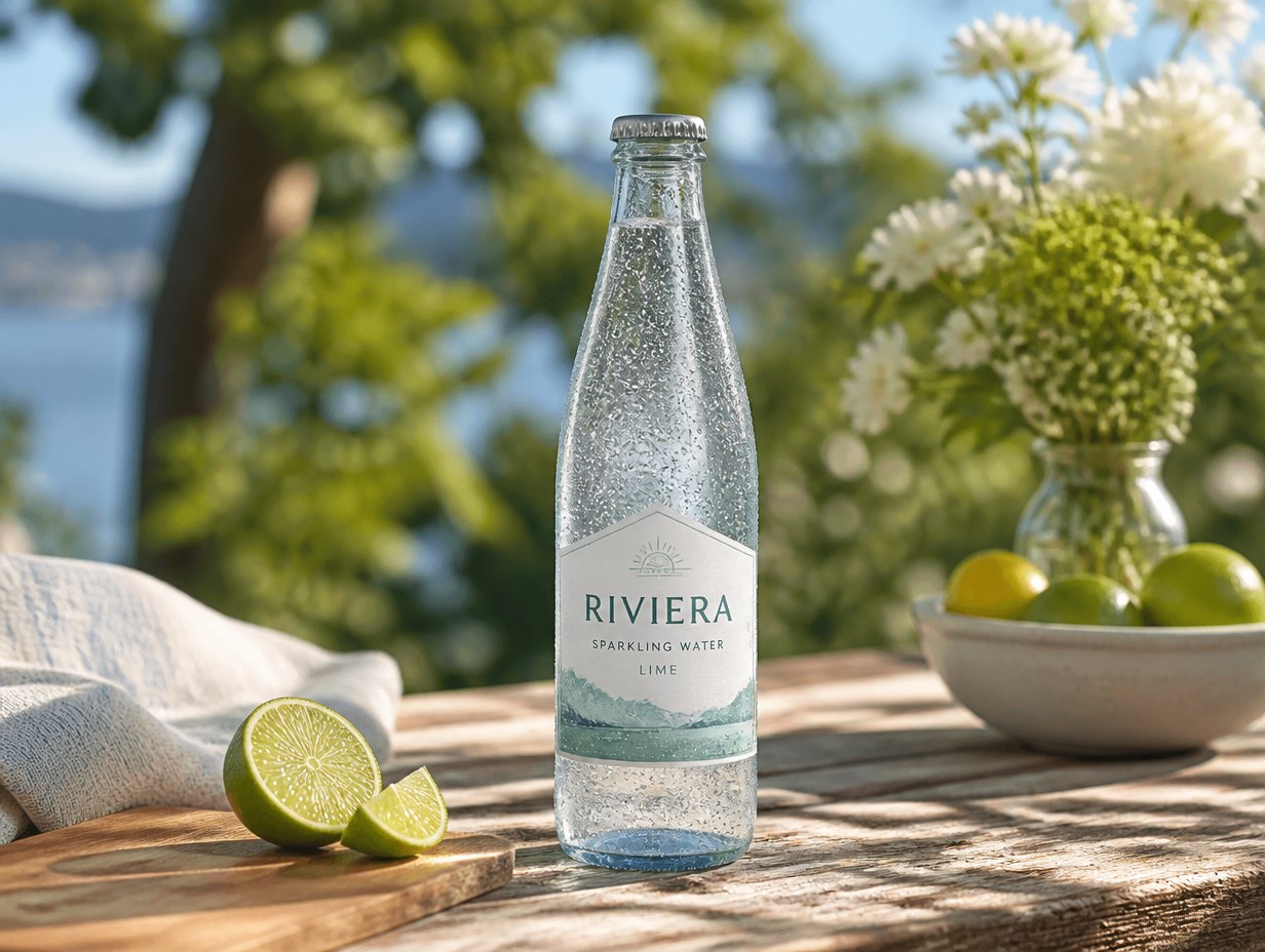 Sparkling Water Label mockup example