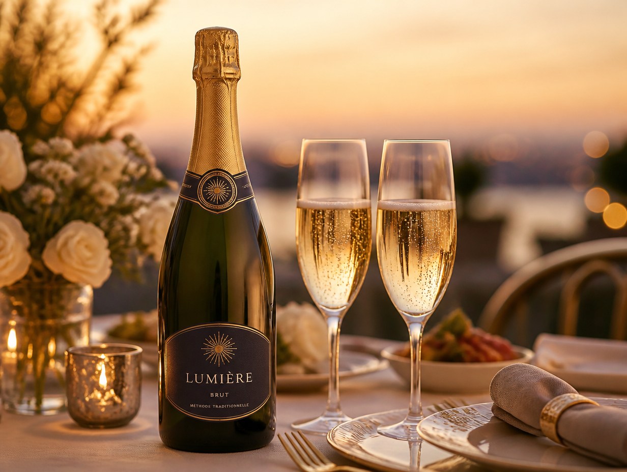 Sparkling Wine Bottle mockup example