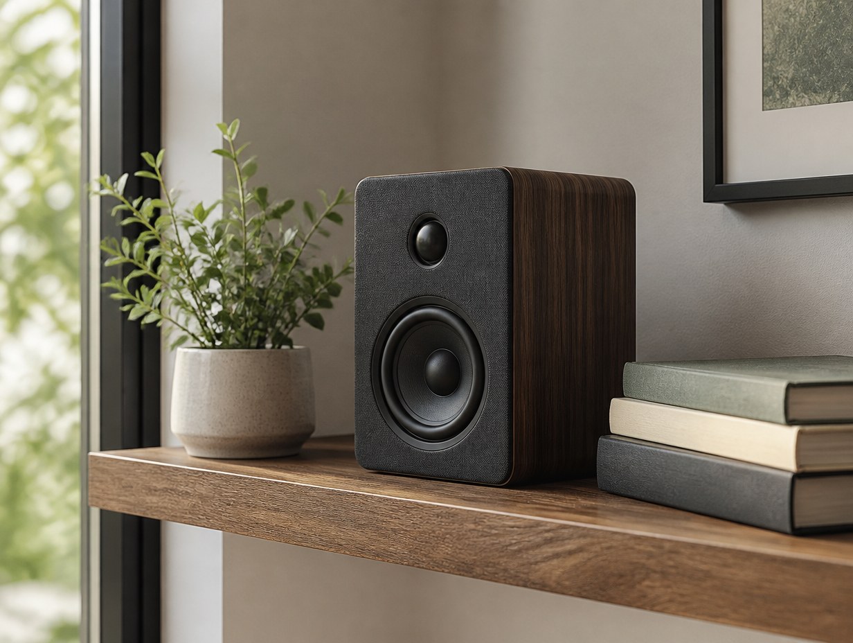Speaker on Shelf mockup example