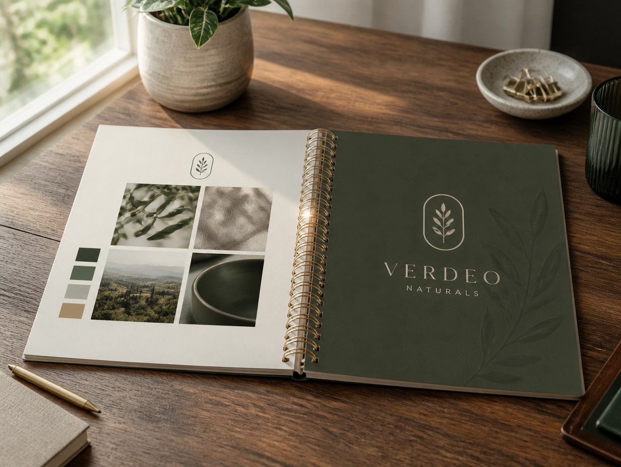 AI-generated spiral-bound book mockup sample