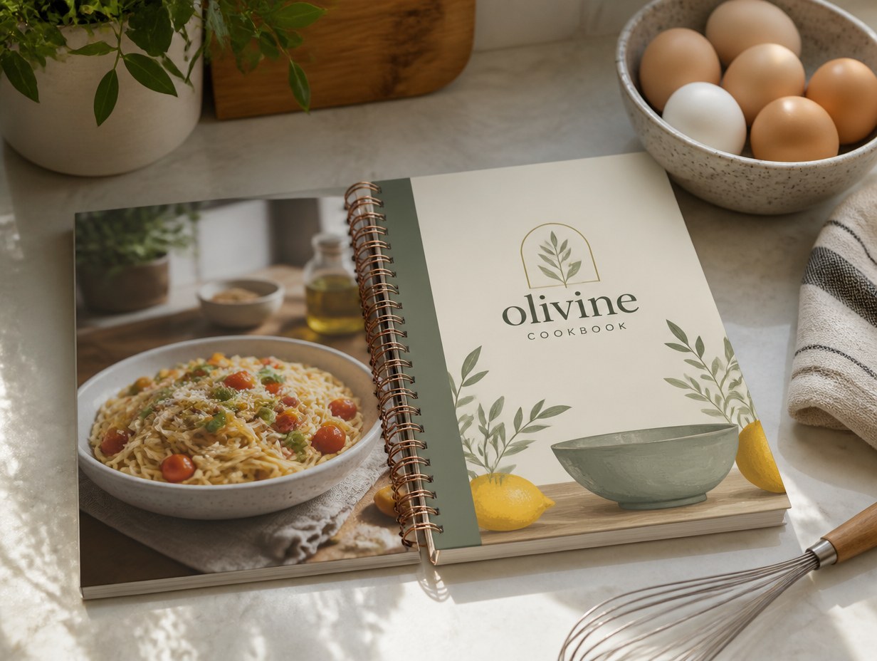 Spiral Bound Cookbook mockup example