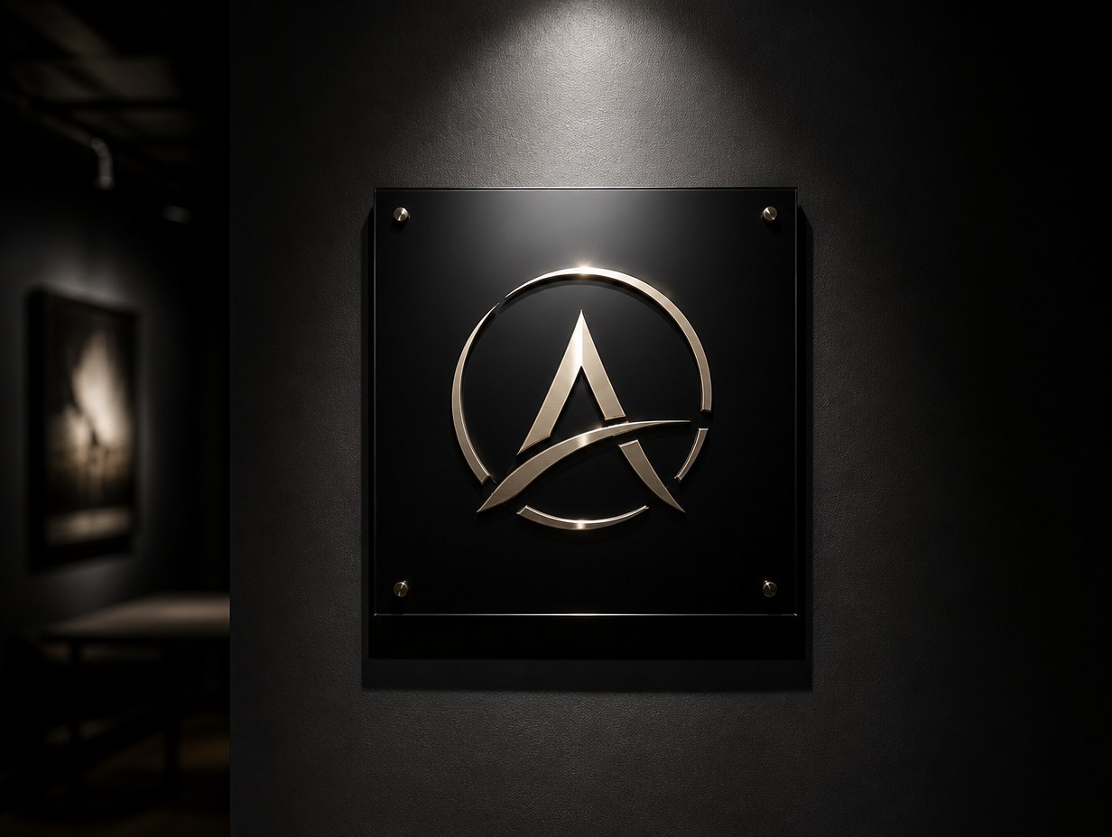 AI-generated spotlight logo mockup sample