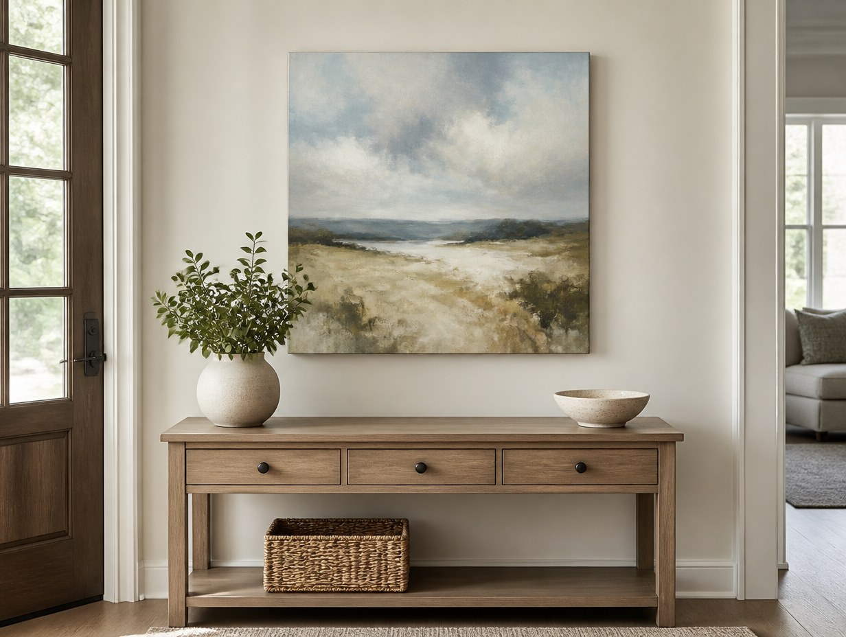 AI-generated square canvas print mockup sample