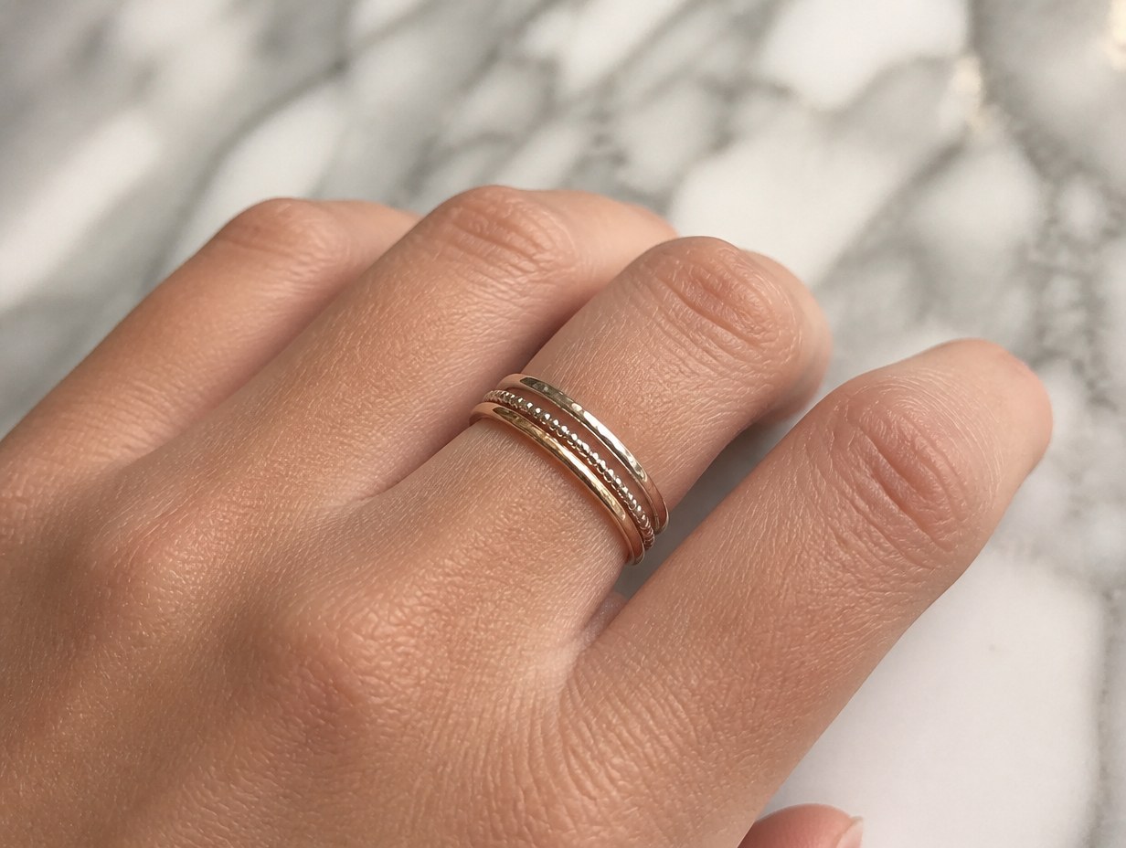 AI-generated stackable rings mockup sample