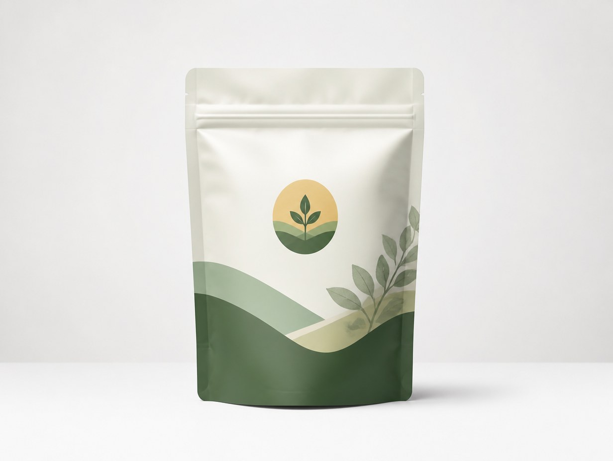 AI-generated stand-up pouch mockup sample
