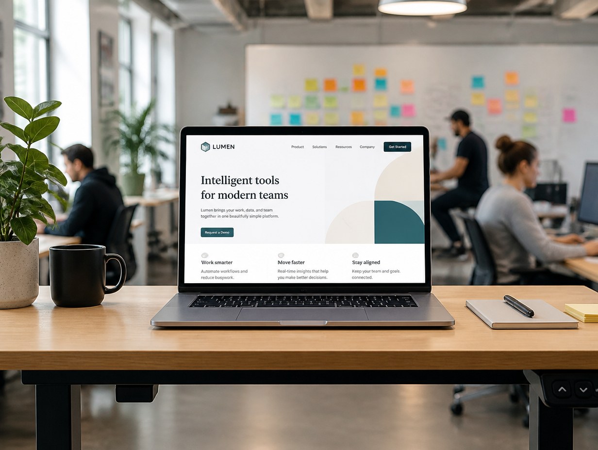 AI-generated startup website mockup sample