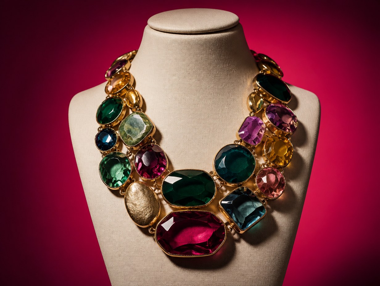 AI-generated statement necklace mockup sample