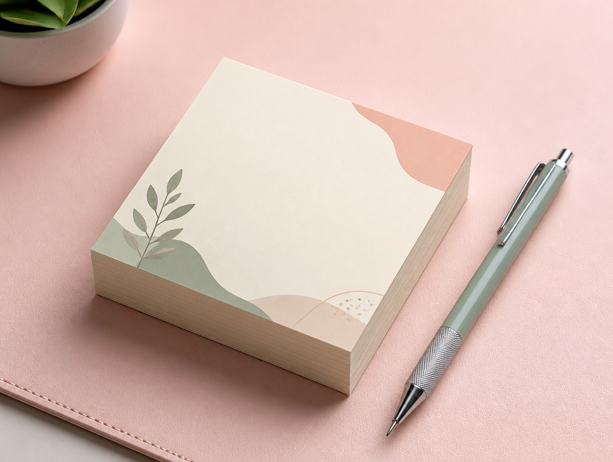AI-generated sticky note pad mockup sample