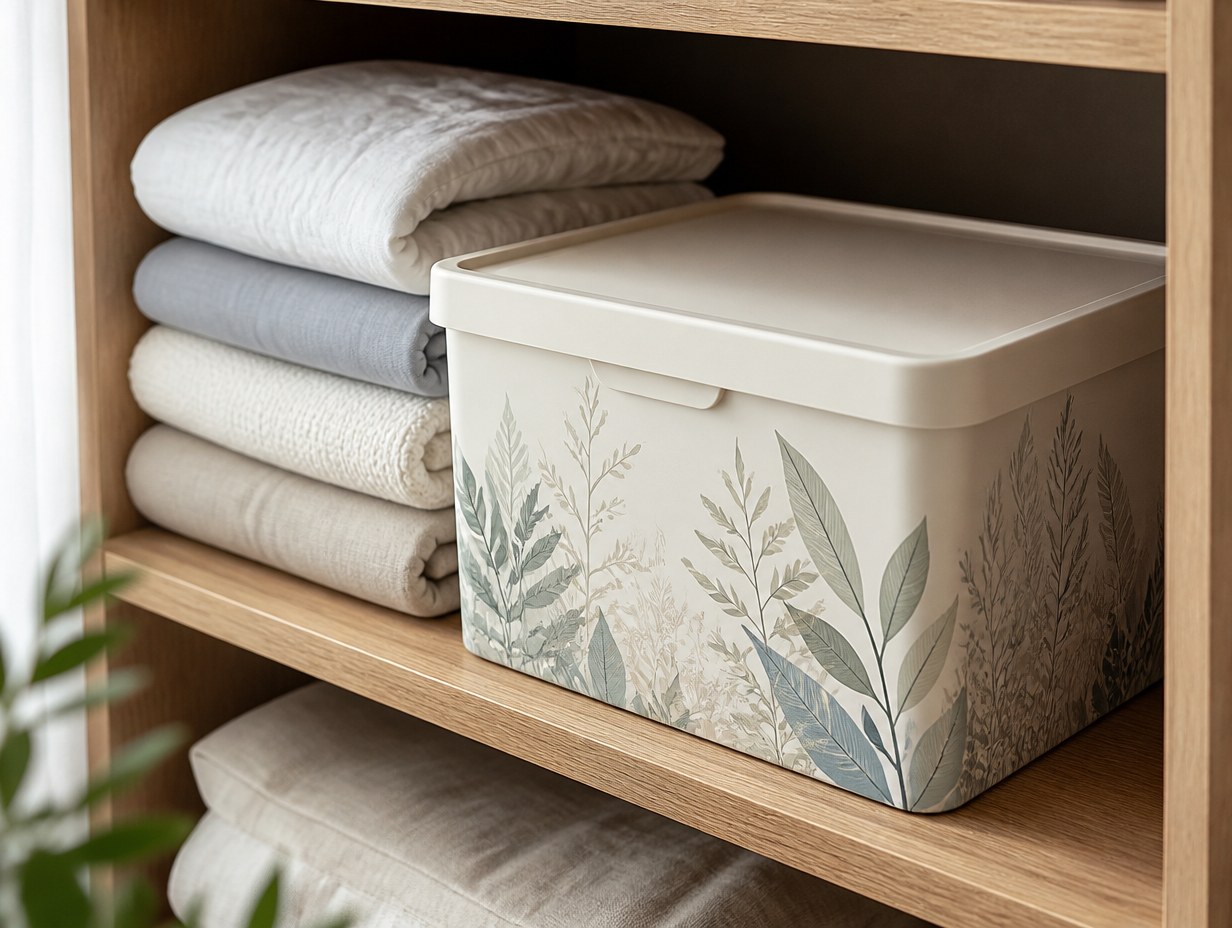 AI-generated storage box mockup sample