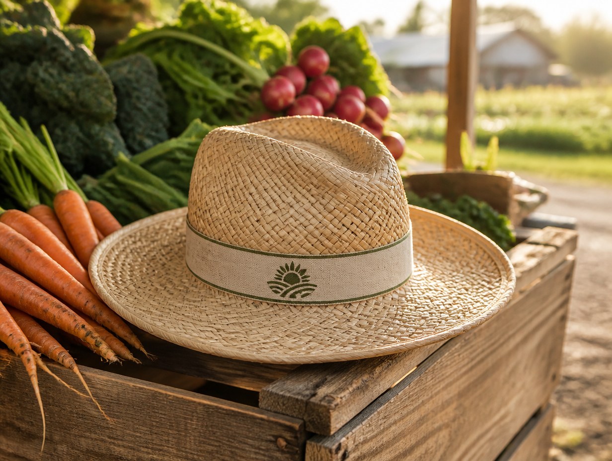 AI-generated straw hat mockup sample