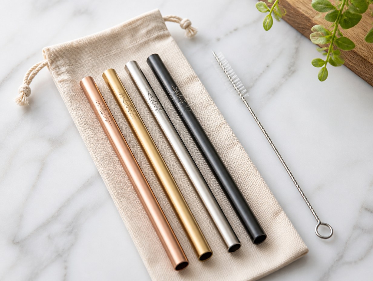 AI-generated straw set mockup sample