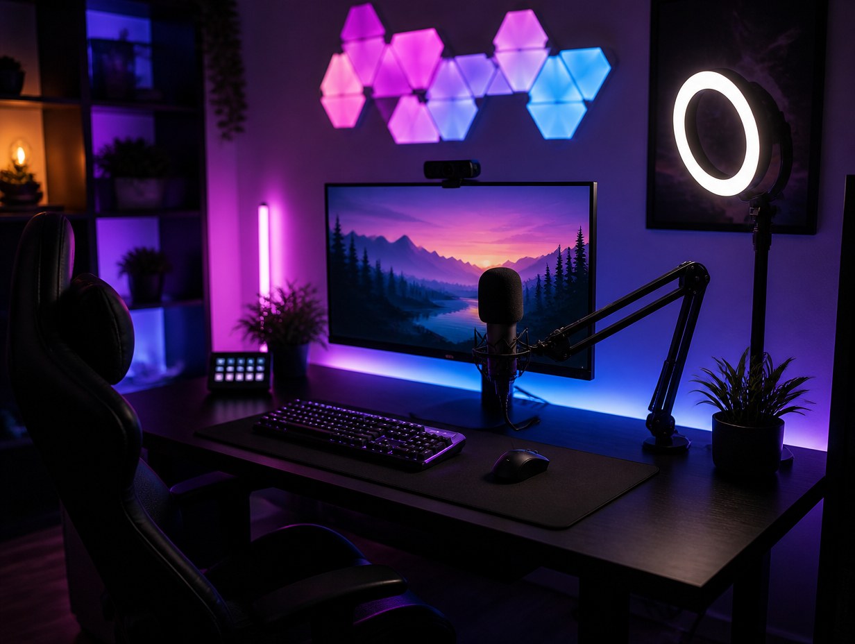 AI-generated streaming setup mockup sample