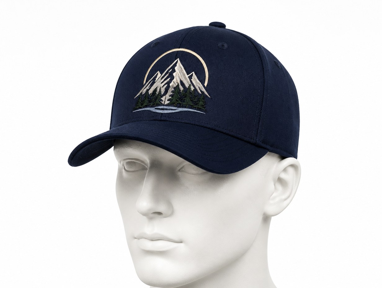 AI-generated structured cap mockup sample