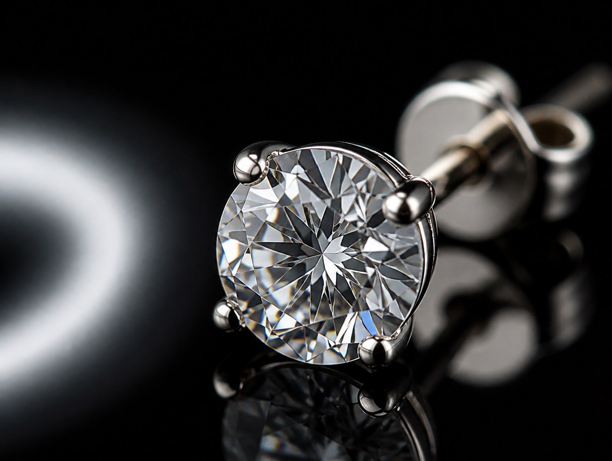 AI-generated stud earrings mockup sample