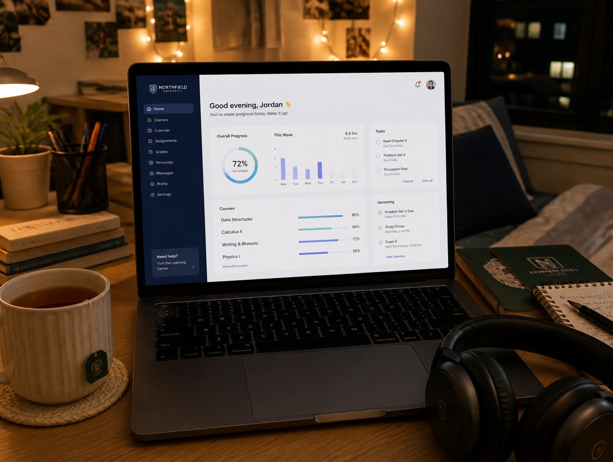 AI-generated student learning dashboard mockup sample