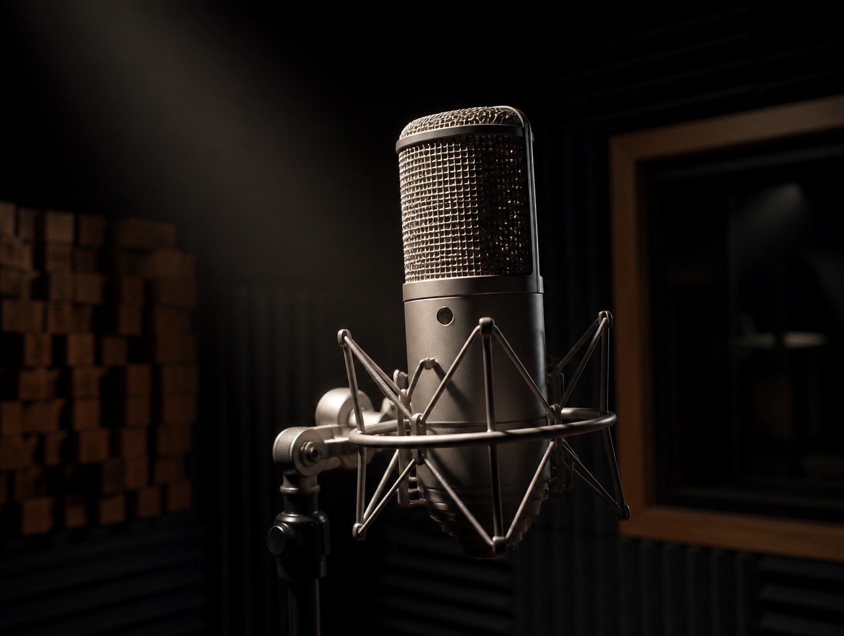 AI-generated studio microphone mockup sample