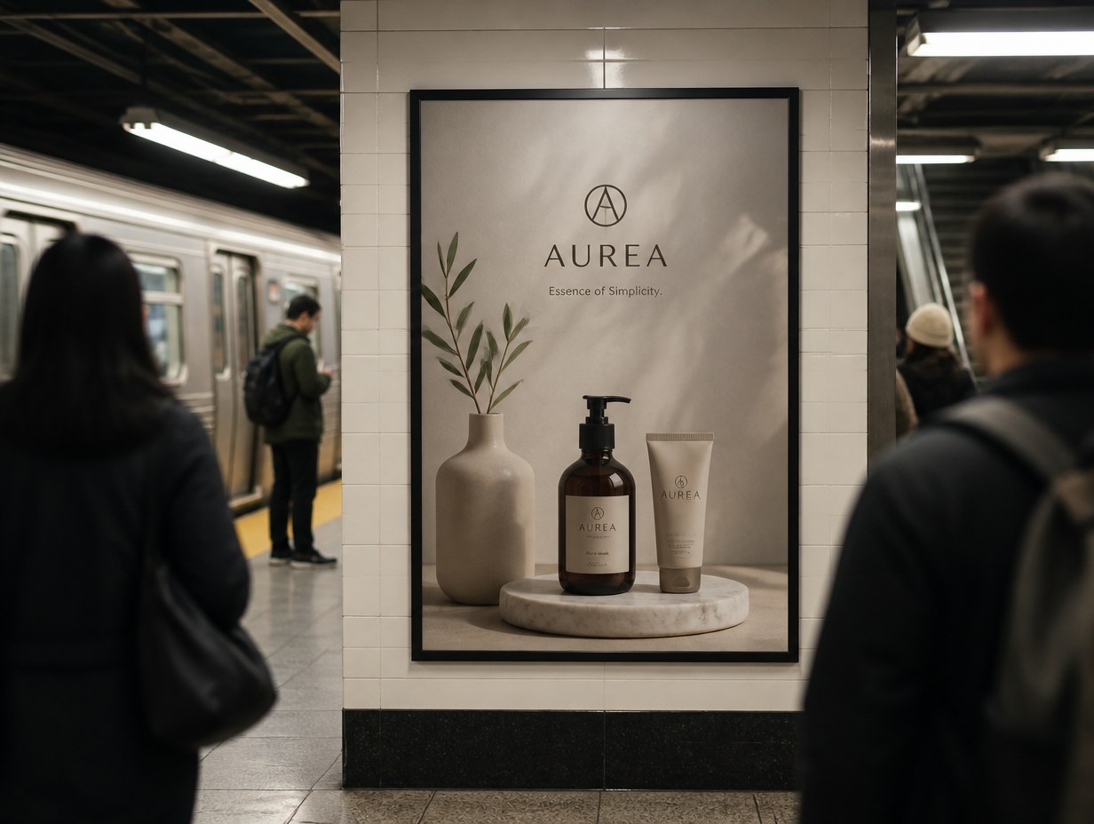 AI-generated subway ad mockup sample