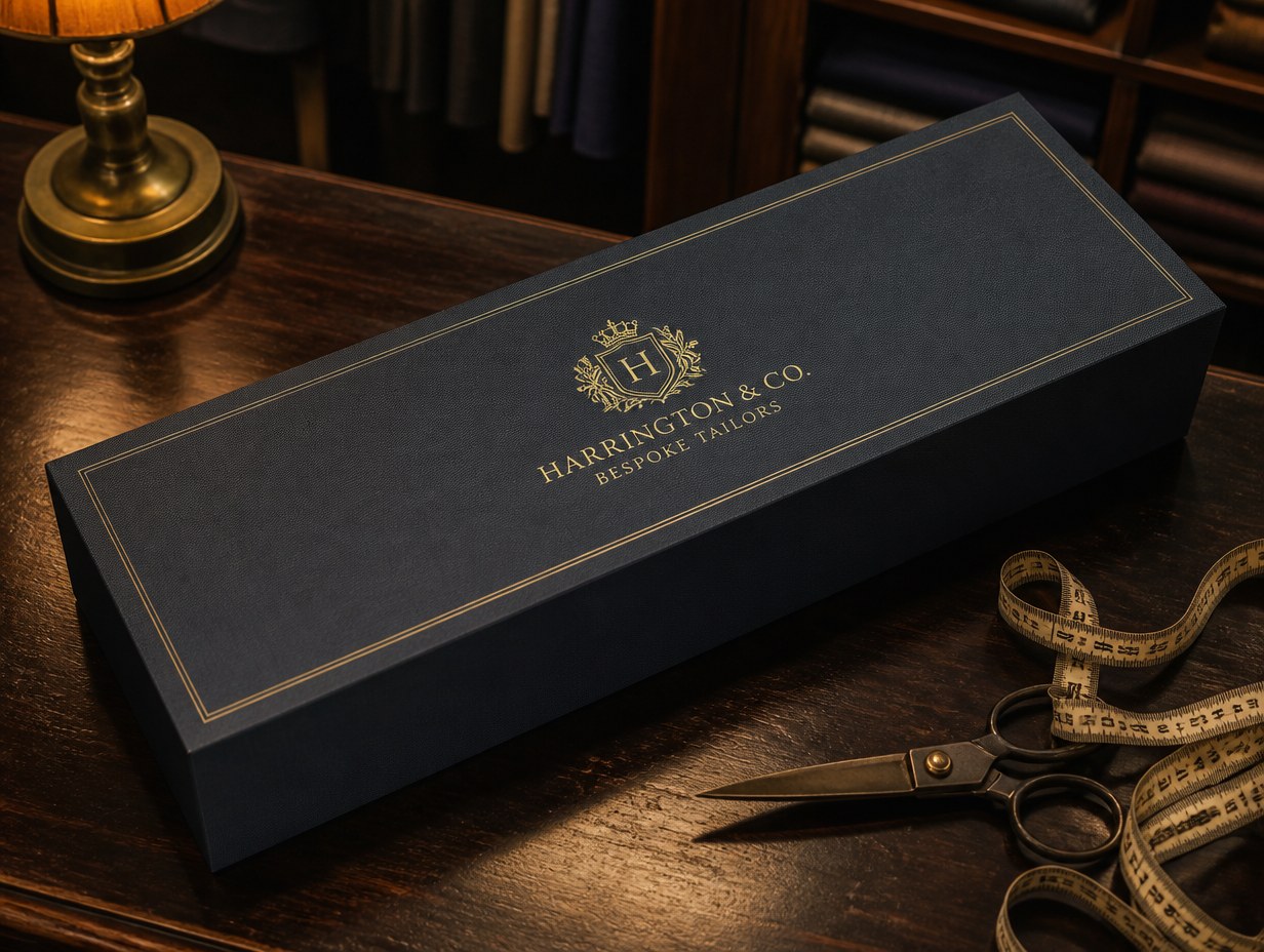 AI-generated suit box mockup sample