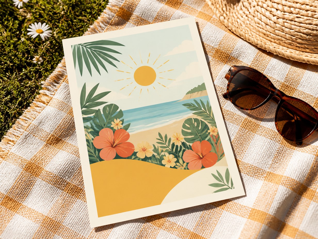 AI-generated summer flyer mockup sample