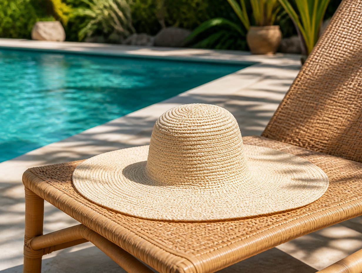 AI-generated sun hat mockup sample