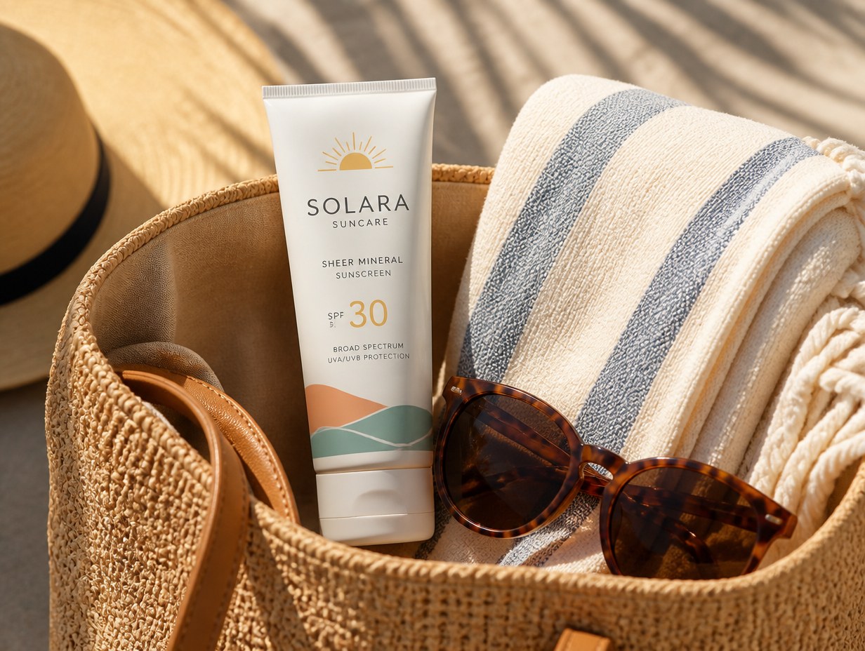 AI-generated sunscreen tube mockup sample