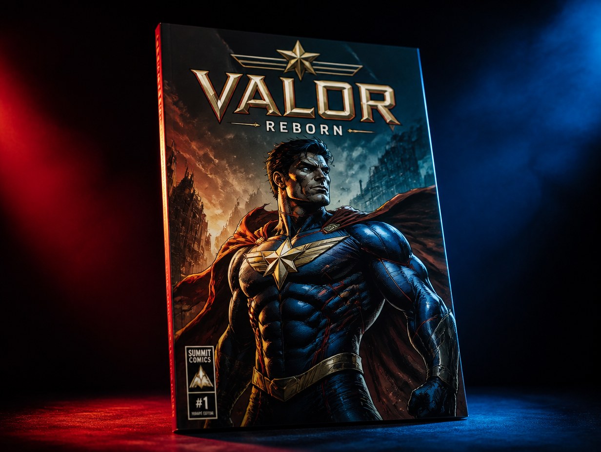 Superhero Comic Book Cover mockup example