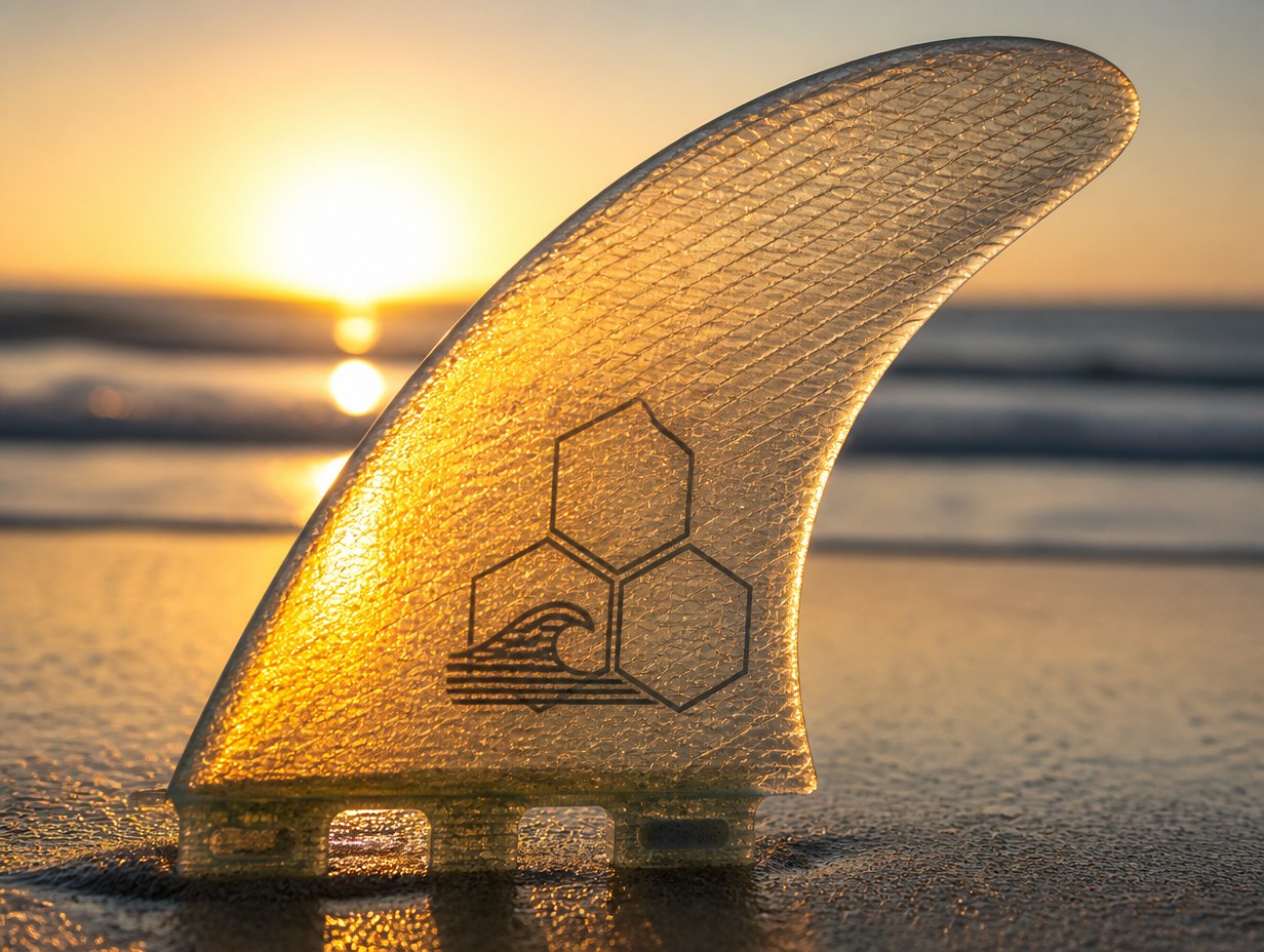 AI-generated surfboard fin mockup sample