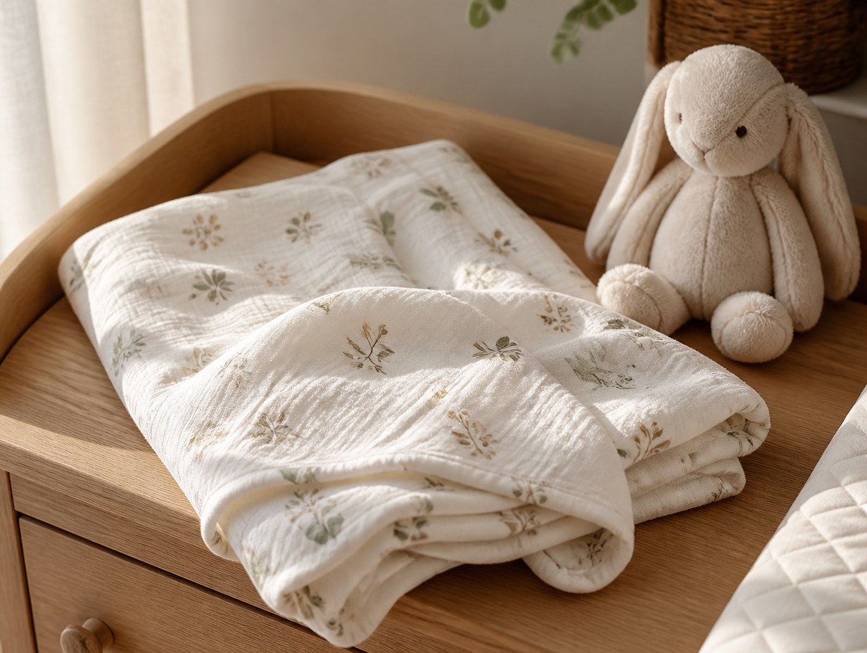AI-generated swaddle blanket mockup sample