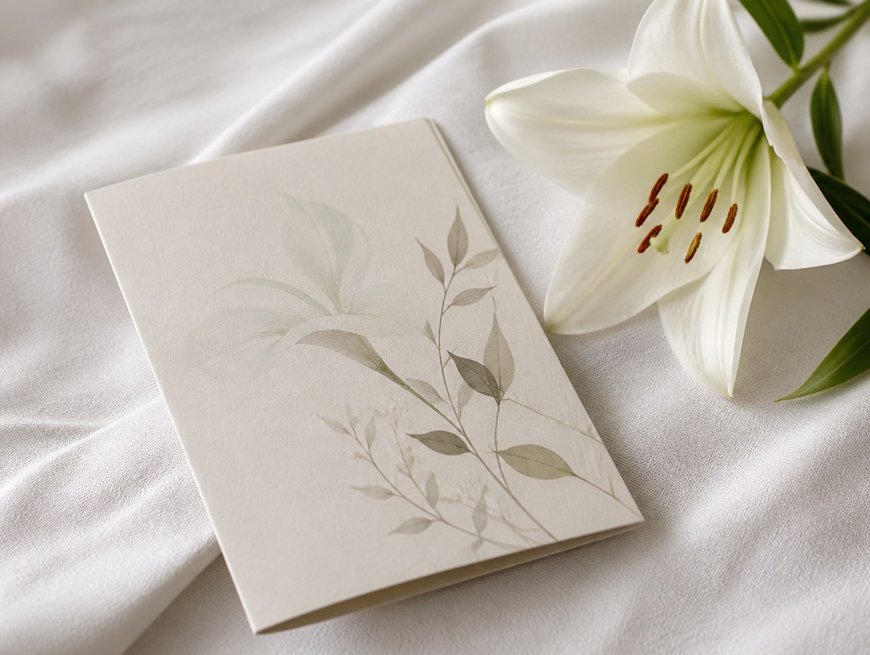 AI-generated sympathy card mockup sample
