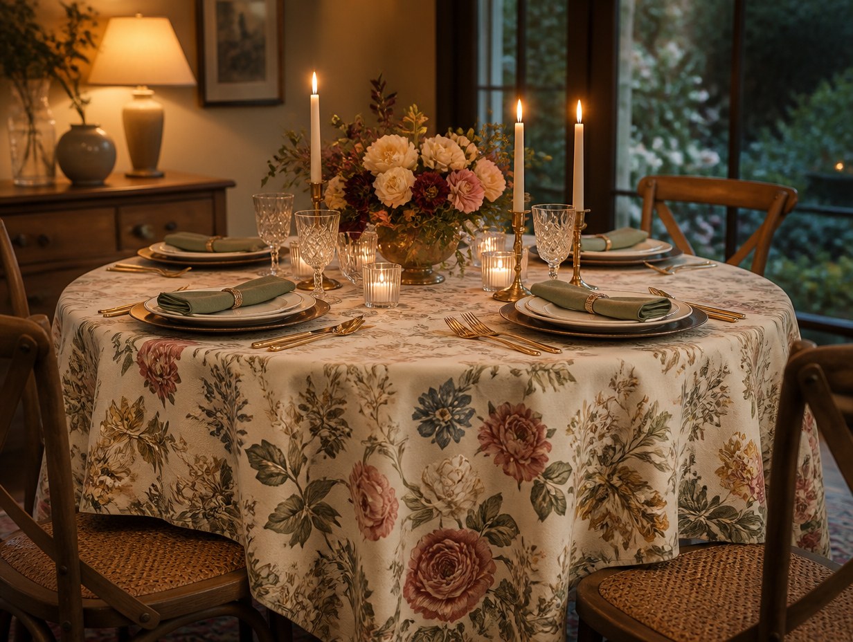 AI-generated tablecloth mockup sample