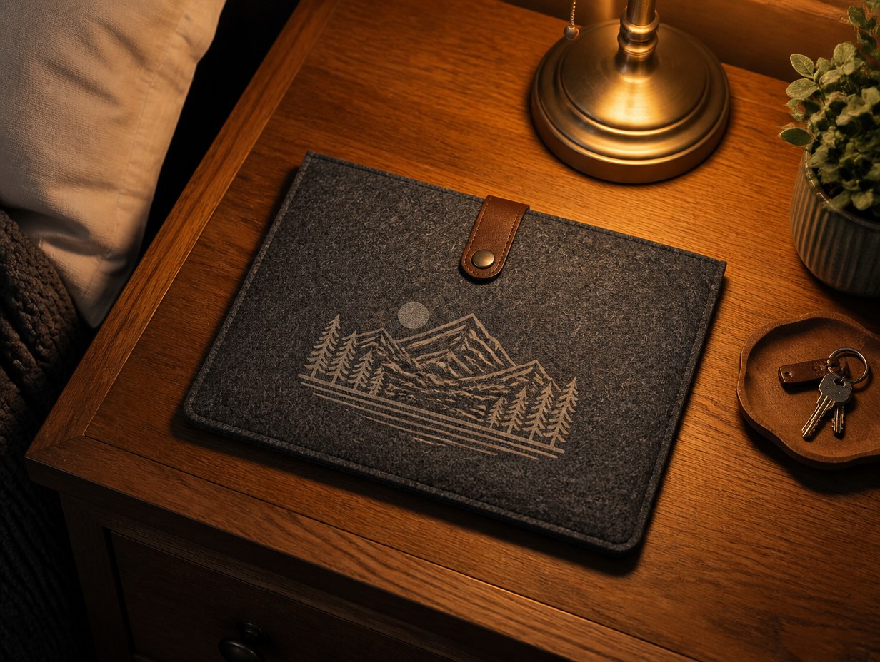 AI-generated tablet sleeve mockup sample