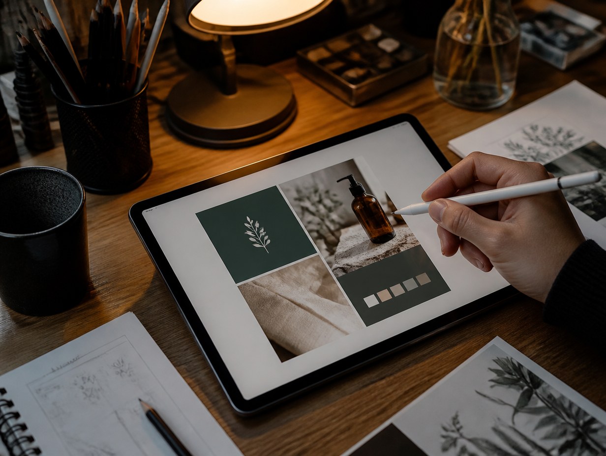 Tablet with Stylus mockup example