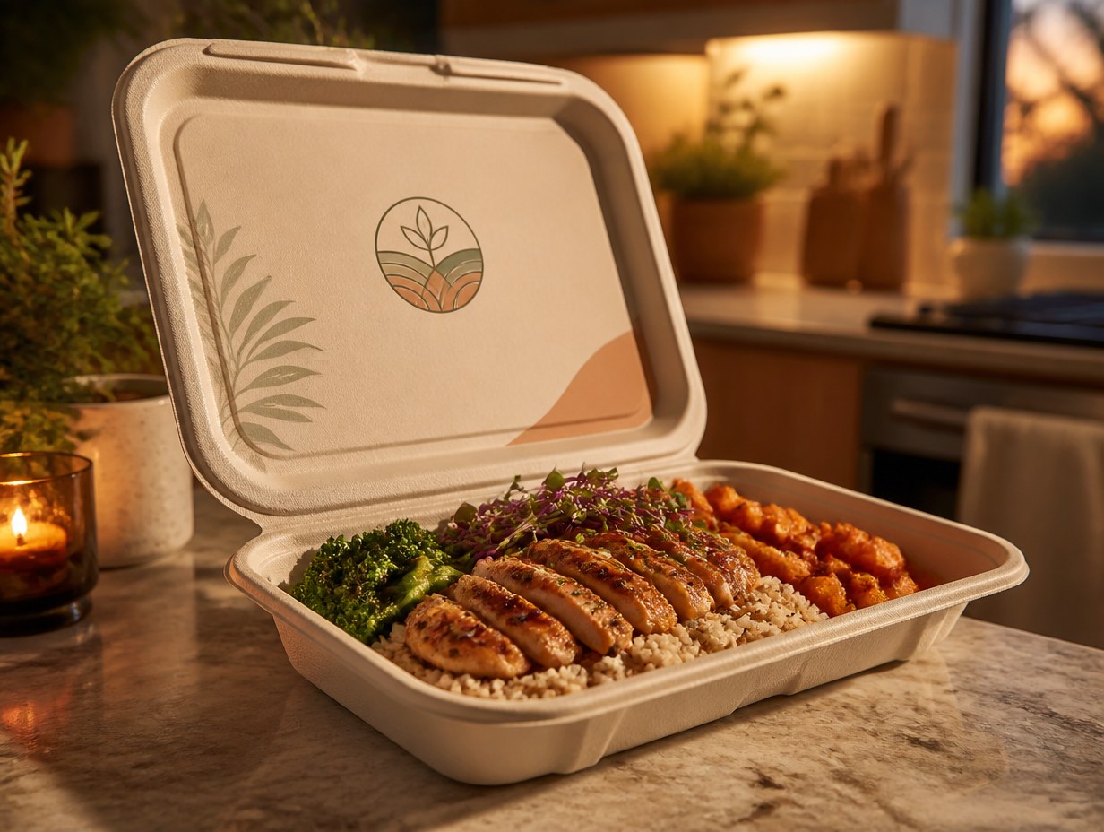 AI-generated takeout container mockup sample