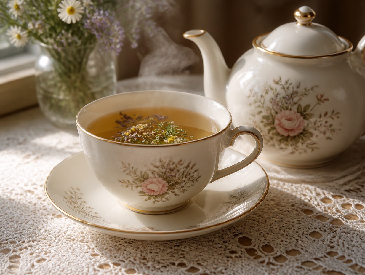 AI-generated tea cup mockup sample