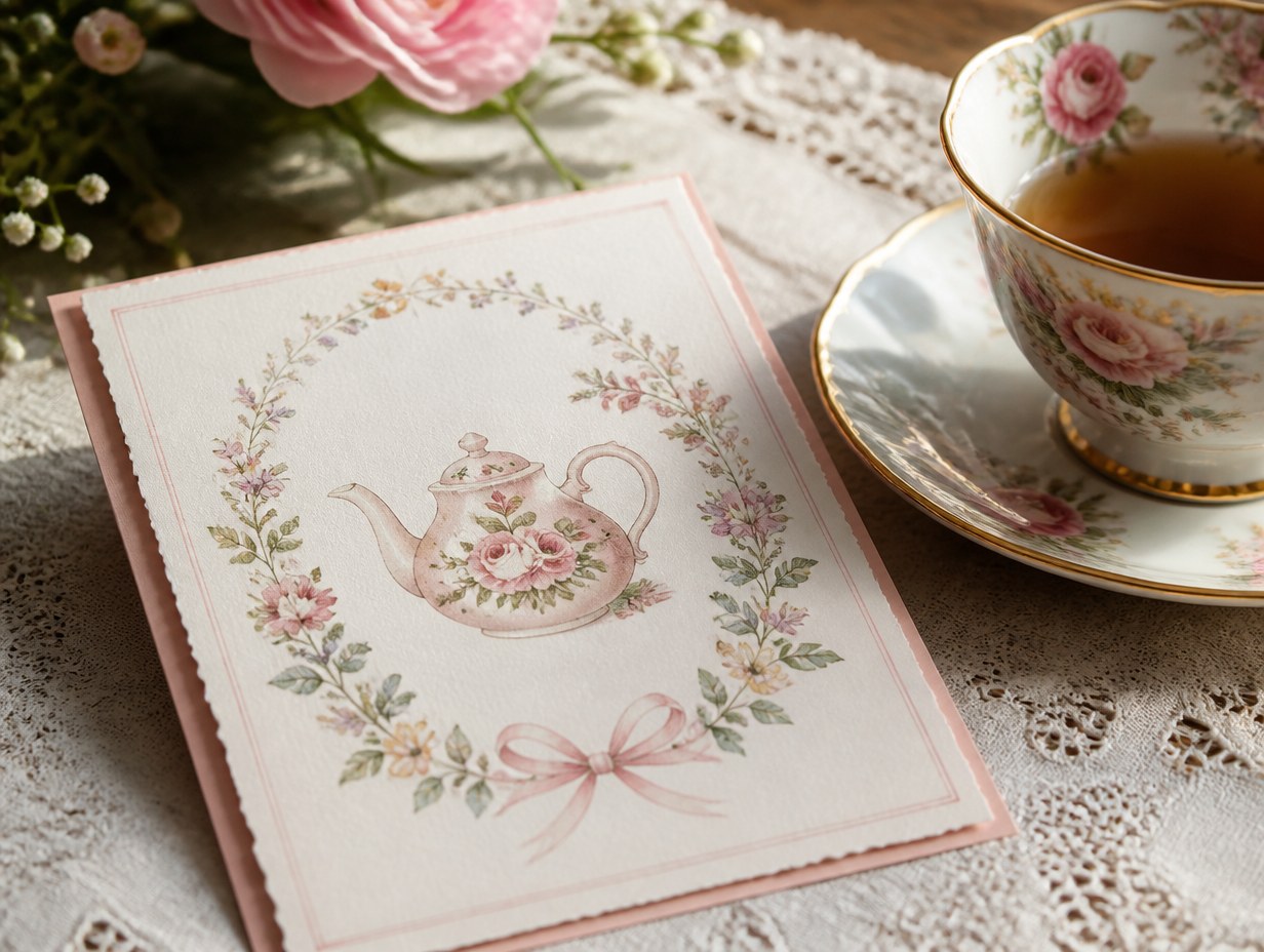 Tea Party Invitation mockup example