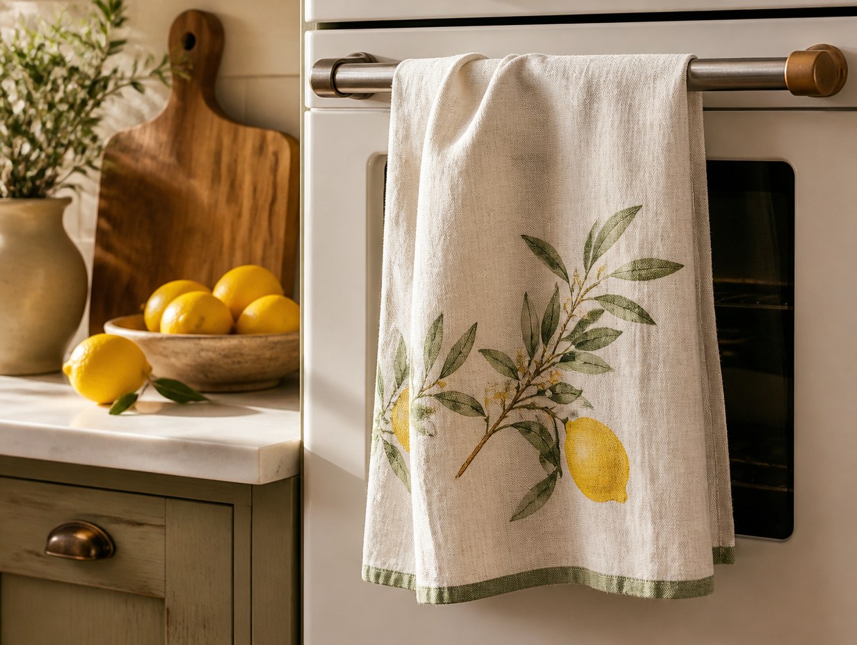 AI-generated tea towel mockup sample
