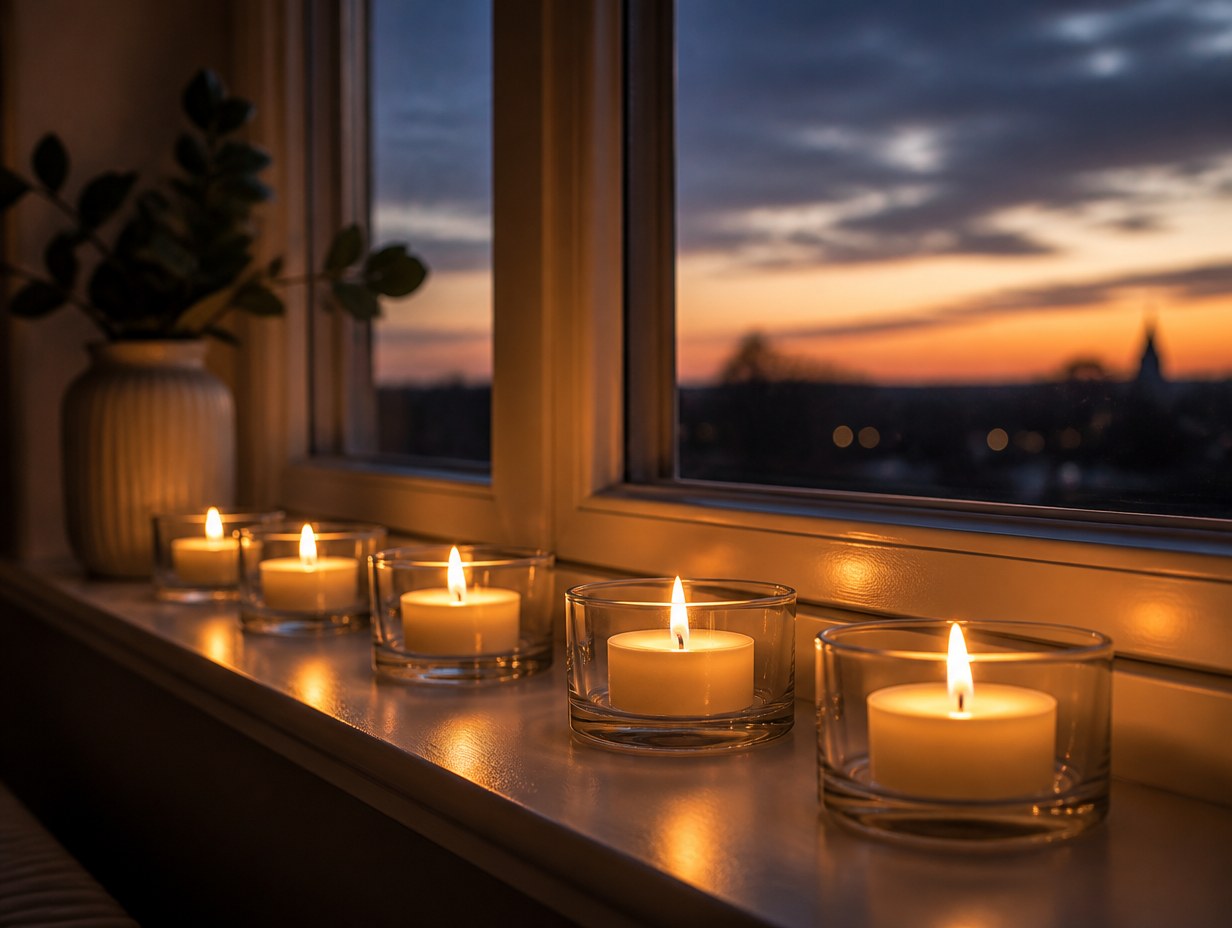 AI-generated tealight candle mockup sample